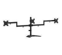 Support de Table avec Base Eco Pivotante et Inclinable pour 3 Moniteurs 10Kg (3 Pivots - 2 Bras) de 13-27 - Couleur Noir
