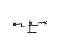 Support de Table avec Base Eco Pivotante et Inclinable pour 3 Moniteurs 10Kg (3 Pivots - 2 Bras) de 13-27 - Couleur Noir