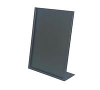 Support de table en acier inoxydable A4, présentoir de menu en forme de L pour bar et hôtel, affiche d'automne et publicité de boissons, noir A5 (14,8 x 21 cm)