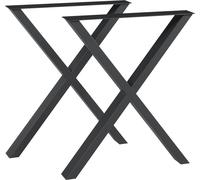 Support de table 'Greith' pour table à manger bureau en X acier 72 x 59 cm noir