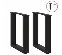 Support de table-Pieds de table - VENTE-FLASH - basse en U 2 pièces Noir 38 x (42-43) cm Acier @84898379