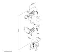 Support de table pour 2 écrans LCD/Plasma - NEWSTAR - FPMA-D700DV - Noir - Taille d'écran : 10"-27"