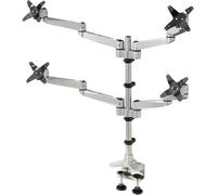Support de table pour écran SpeaKa Professional SP-1624824 25,4 cm (10) - 68,6 cm (27) réglable en hauteur, inclinable, mobile, rotatif argent-noir G