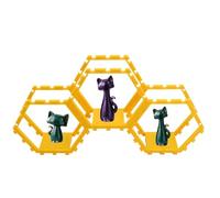 Support de table pour exposition - assemblage de supports hexagonaux de 3 pièces, vitrine d'exposition pour figures - pour le montage du rangement de la table de salon Les jouets à collectionner