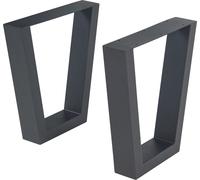 Support de table set de 2 'Lalling' pour table basse banc acier 43 x 25/40 cm noir