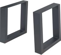 Support de table set de 2 'Lülsfeld' pour table basse banc acier 40 x 43 cm noir