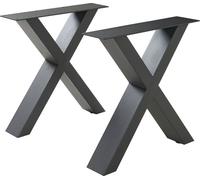 Support de table, set de 2 'Maribo' pour table de cuisine banc pouf acier 42 x 40 cm noir