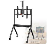 Support de Tableau Blanc interactif Mobile, Support de Tableau Intelligent, Support de télévision Mobile réglable, Support de télévision sur Pied avec Quatre Roues verrouillables (Noir FD570