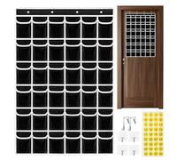 Support de tableau de poche pour salle de classe - Matériau transparent, poches de rangement murales, support de téléphone portable, organiseur de salle de classe | 36 poches transparentes 8 crochets