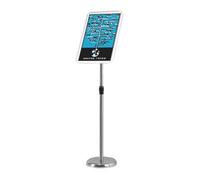 support de tableau, support d'affiche réglable, pied en métal lourd avec fermeture à clic, support pour poster debout, affichage vertical et horizontal, 9,6 x 13,5 pouces, noir (Argent, 9,6 x 13,5