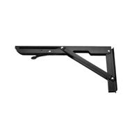 Support de tablette de forte capacité, Équerre pliante en acier multicolore, lot de 2 (8-20 pouces)(Black 12 Inch)