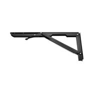 Support de tablette de forte capacité, Équerre pliante en acier multicolore, lot de 2 (8-20 pouces)(Black 16 Inch)