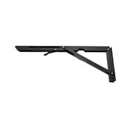 Support de tablette de forte capacité, Équerre pliante en acier multicolore, lot de 2 (8-20 pouces)(Black 18 Inch)