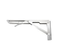 Support de tablette de forte capacité, Équerre pliante en acier multicolore, lot de 2 (8-20 pouces)(Silver 12 Inch)