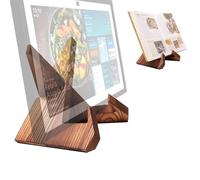 Support de Tablette en Bois Massif Compatible avec Echo Show 15, Echo Show 21, Prend en Charge Les Modes Horizontal et Vertical. Convient pour Support de Livre de Cuisine (Marron foncé)