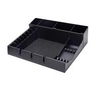 Support de tablette et organisateur d'étagère pour coiffeur et tondeuse à cheveux, coffret à rasoir, 3 encoches pour coiffeur, boîte à outils filaire avec tapis antidérapant