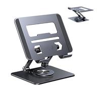 Support de tablette pivotante - base en aluminium réglable, rotation complète à 360 degrés, conception ergonomique, positionneur de visualisation à angle multiple, support de bureau pour l' Pro