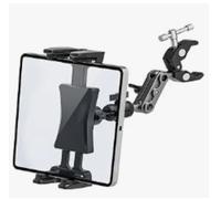 Support de tablette pour lit et table, bras en métal solide pour iPad Pro 13" Air Mini iPhone, pince à 360° pour support de microphone, vélo d'appartement et trépied (4,7 à 13 pouces)