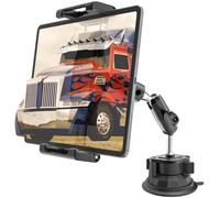 Support de tablette pour tableau de bord et pare-brise de voiture, [bras en métal flexible à 360°] Support de tablette à ventouse ultra stable pour camion, compatible avec tablettes et téléphones de 6