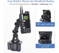 Support de Talkie Walkie pour Porte-Gobelets de Voiture,Porte Radio/Micro Radio avec bras de support à angle réglable,Compatible avec Motorola Kenwood Wouxon Quansheng Midland Radios.