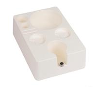 Support de tamper à café avec vis de réglage pour tamponnage précis, distributeur d'expresso antidérapant organiseur en ABS pour porte-filtre, tasse doseuse et boîte à knock, noir, 18 x 26 cm (58 mm