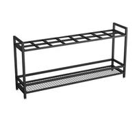 Support de tapis de yoga, 10 emplacements pour tapis d'entraînement avec roulettes, support de tapis d'exercice en métal pour salle de sport à domicile, club de fitness, rouleau en mousse et