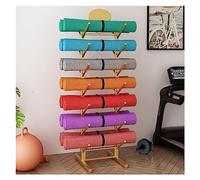 Support de tapis de yoga au sol - Présentoir vertical double face pour cours de fitness, studio, club, avec pieds réglables