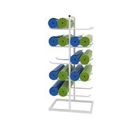 Support de tapis de yoga - Étagère de rangement en métal pour la maison, la salle de sport, le petit studio et une utilisation commerciale, haute capacité, design durable (blanc, 60 x 40 x 130 cm)