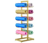 Support de tapis de yoga - Présentoir autonome pour studios de yoga, gymnases et garages - Grande capacité de rangement pour tapis de yoga et rouleaux en mousse