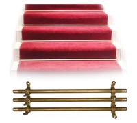 Support de tapis d'escalier élégant en laiton brillant for coureurs avec extrémités d'embout-comprend des supports et des vis for une installation facile(Brass-15pcs,97cm(38in))