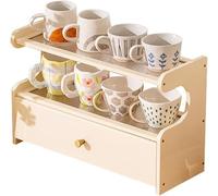 Support de tasse à café en bambou à 3 niveaux avec tiroir à dosettes K Cup pour accessoires de cuisine