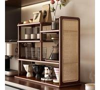Support de tasse à café en bambou, étagère multifonction pour la maison, le bureau, support de rangement autoportant, accessoires de bar à café peu encombrant