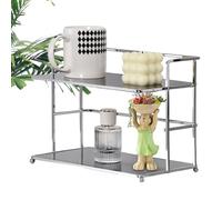 Support de tasse à café - Organisateur de grille de tasses en métal à double couche | Support de support de tasse à café à 2 niveaux avec étagères de rangement, tasse durable pour cuisine, cafetière