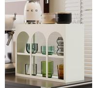 Support de Tasse Créatif en Plastique, Support de Rangement pour Armoire a Tasses a Café, Présentoir, Armoire de Rangement Multicouche Adaptée au Salon, a La Cuisine, Meuble de Comptoir(White)