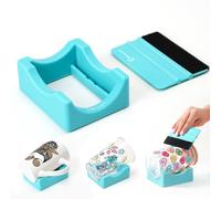Support de tasse en silicone pour gobelets à utiliser pour appliquer un autocollant UV DTF et appliquer des décalcomanies en vinyle - Gardez les tasses en place avec une raclette en feutre (cyan)