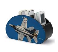 Support de télécommande d'avion de chasse, boîte de rangement pour télécommande de télévision, organiseur de bureau en cuir, porte-crayon en PU, organiseur de papeterie pour salon et bureau (5 comp