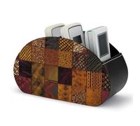 Support de télécommande de style africain patchwork étanche en cuir PU avec 5 compartiments pour télécommandes TV, contrôleurs multimédias, fournitures de bureau