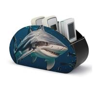 Support de télécommande en forme de requin-marteau scrutant l'océan, boîte de rangement pour télécommande TV, organiseur de bureau en cuir, pot à crayons en PU, organiseur de papeterie pour salon e