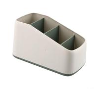 Support de télécommande TV avec 4 grilles en ABS pour télécommande, stylos et clés en rouge, jaune, vert ou gris (vert)