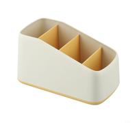 Support de télécommande TV avec 4 grilles en ABS pour télécommande, stylos et clés en rouge, jaune, vert ou gris (jaune)