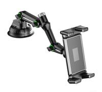 Support de téléphone 5 en 1 pour tableau de bord et pare-brise, support à ventouse solide avec bras pivotant à 360°, pour iPhone 14, Samsung, Galaxy, iPad, noir