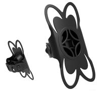 Support de téléphone à base de silicone pour vélo pour une utilisation sur route avec sangle conforme et utilisation continue de l'écran et des boutons pendant la conduite (noir)