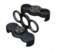 Support de téléphone à double anneau rotatif à 360° pour une utilisation sûre à une main - Béquille en alliage de zinc pour jeux vidéo (noir)