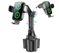 Support de téléphone à double bobine 15 W, chargeur de voiture sans fil à fixation automatique, support de téléphone pour votre voiture pour iPhone, Samsung Flip S25 S24 S23 S22 Ultra