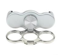 Support de téléphone à trois doigts à double anneau arrière pliable support magnétique de voiture en alliage de zinc pour jeux vidéo (argent)