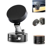 Support De TéLéphone à Ventouse MagnéTique sous Vide, Support De TéLéphone à Ventouse MagnéTique pour Tous Les TéLéphones, Support De TéLéphone MagnéTique Double Face Pliable Et RéTractab (Noir-1PCS)