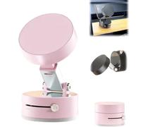 Support De TéLéphone à Ventouse MagnéTique sous Vide, Support De TéLéphone à Ventouse MagnéTique pour Tous Les TéLéphones, Support De TéLéphone MagnéTique Double Face Pliable Et RéTractab (Rose)