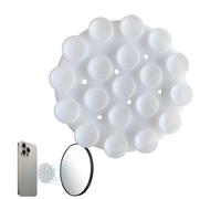 Support de téléphone à ventouse - Support de téléphone avec miroir et poignée pour boîtier de téléphone, ventouse en silicone | Ventouse ronde double face, support de téléphone pour fenêtre de voiture