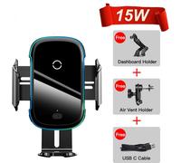 Support de téléphone à verrouillage automatique par induction infrarouge Chargeur sans fil Smartphone mobile Nom État Noir