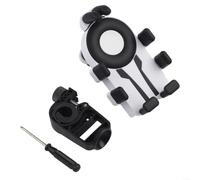 Support de téléphone absorbant les chocs pour moto et vélo avec crochet en silicone à huit points et rotation à 360 degrés pour une conduite stable (noir blanc)